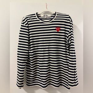 Authentic CDG Play long sleeve shirt with red heart